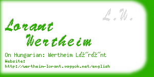 lorant wertheim business card